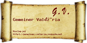 Gemeiner Valéria névjegykártya